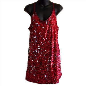 Allegra K  Red Sequined Dress. Size Medium. Perfect For Valentine's!